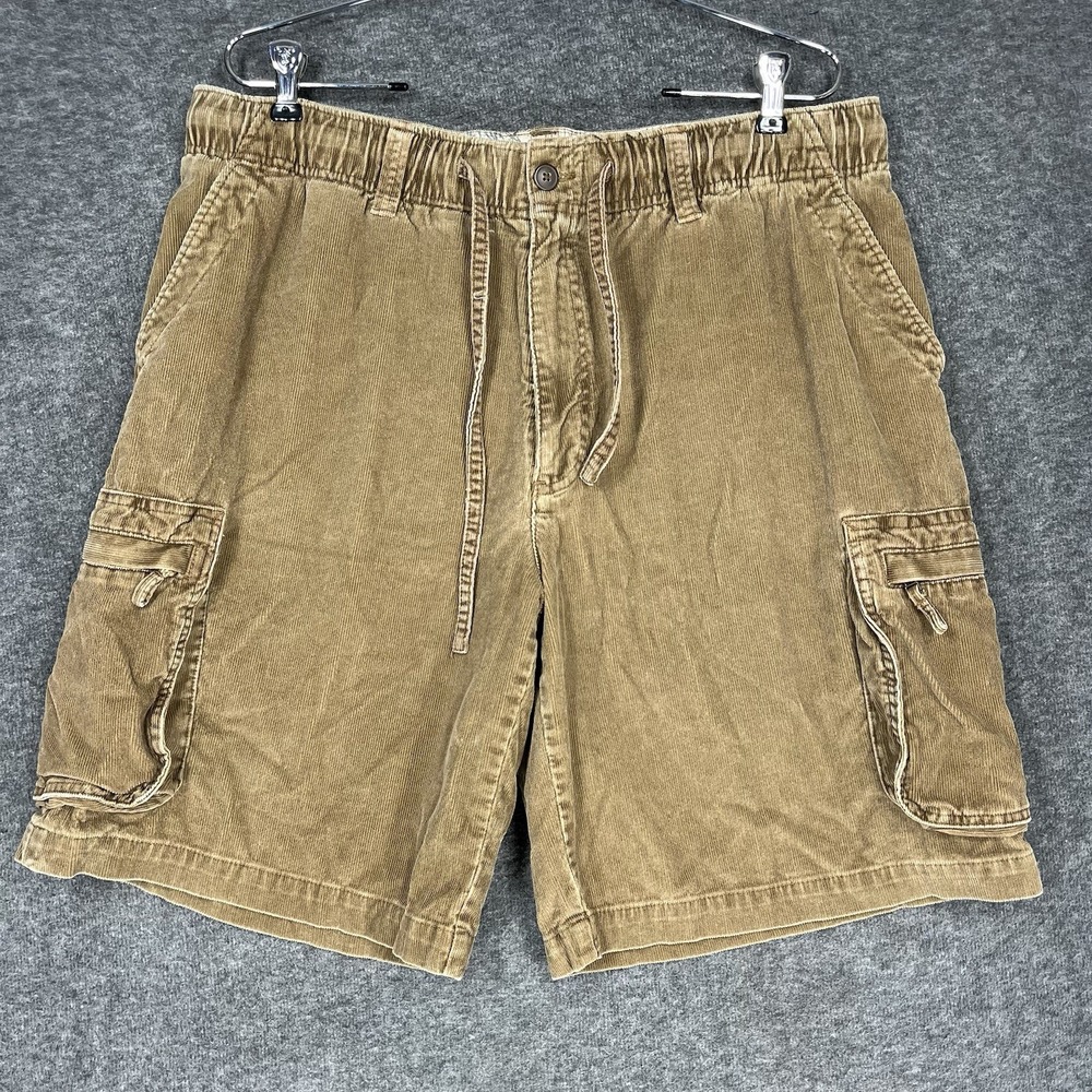 Vintage OP Ocean Pacific Shorts Mens Large Brown Corduroy Cargo Surf Skater Y2K
